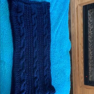 Navy Blue Cable Knit Infinity Loop Scarf